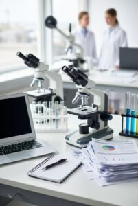 Yüksek kaliteli bilimsel araştırma laboratuvar ortamı, akademik tez ve proje hazırlıkları.